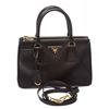 Image 2 : Prada Black Mini Saffiano Lux Galleria Double Zip Tote Bag