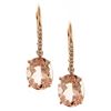 Image 1 : 4.5 ctw Morganite and Diamond Earrings - 14KT Rose Gold