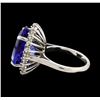 Image 3 : 12.58 ctw Tanzanite and Diamond Ring - 14KT White Gold