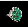 Image 1 : 14KT White Gold 2.55 ctw Emerald and Diamond Ring