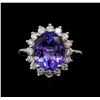 Image 2 : 5.27 ctw Tanzanite and Diamond Ring - 14KT White Gold