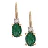 Image 1 : 0.84 ctw Emerald and Diamond Earrings - 10KT Yellow Gold