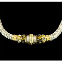 Silk Crystal Necklace - Gold Plated