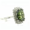 Image 8 : 9.75 ctw Green Sapphire and Diamond Ring - 14KT White Gold