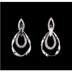 0.78 ctw Diamond Earrings - 14KT White Gold