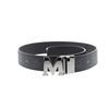 Image 1 : MCM Black Visetos Coated Canvas Saffiano Leather Claus Reversible Belt
