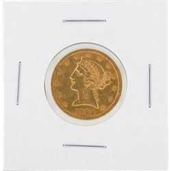 1880 $5 Liberty Gold Coin AU