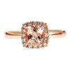 Image 1 : 0.9 ctw Morganite and Diamond Ring - 14KT Rose Gold