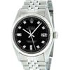 Image 1 : Mens Rolex Stainless Steel Black Diamond And White Gold Beadset Datejust Wristwa