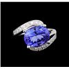 Image 2 : 14KT White Gold 5.13 ctw Tanzanite and Diamond Ring