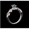 Image 4 : 0.49 ctw Blue Diamond Ring - 14KT White Gold