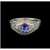 Image 2 : 14KT White Gold 0.69 ctw Tanzanite and Diamond Ring