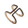 Image 4 : Black Double CZ Circle Ring - Rose Gold Plated