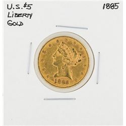 1885 $5 Liberty Head Half Eagle Gold Coin