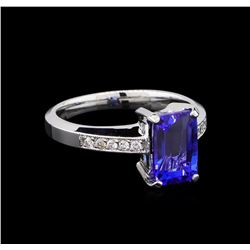 2.61 ctw Tanzanite and Diamond Ring - 14KT White Gold