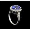 Image 4 : 14KT White Gold 3.63 ctw Tanzanite and Diamond Ring