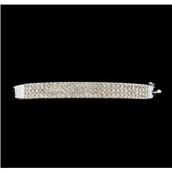 2.18 ctw Diamond Bangle Bracelet - 14KT White Gold