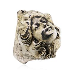 Nuvo Art Nouveau Female Portrait Ring - Sterling Silver
