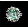 Image 2 : 7.91 ctw Emerald and Diamond Ring - 14KT White Gold