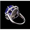 Image 3 : 8.58 ctw Tanzanite and Diamond Ring - 14KT White Gold