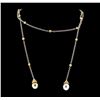 Image 1 : Pearl and Diamond Necklace - 18KT Yellow and White Gold