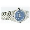 Image 2 : Rolex Stainless Steel Roman and Sapphire Diamond DateJust Men's Watch