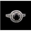Image 2 : 2.15 ctw Black Diamond Ring - 14KT White Gold