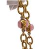 Image 5 : Chanel Gold and Pink Glass Stones CC Gripoix Long Necklace