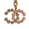 Image 6 : Chanel Gold and Pink Glass Stones CC Gripoix Long Necklace