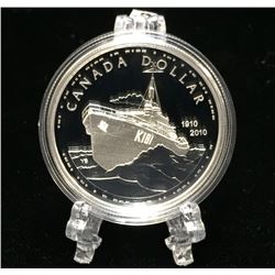 2010 $1 100th Anniversary of the Canadian Navy Proof Silver Dollar