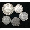 Image 1 : Lot of 5 - Canadian Silver Coinage Includes 25c & 10c