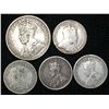 Image 2 : Lot of 5 - Canadian Silver Coinage Includes 25c & 10c