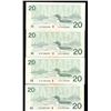 Image 2 : Lot of 4-1991 $20 Bank of Canada Replacement Banknotes