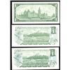 Image 2 : Lot of 3 - 1967 $1 & 1973 $1 Bank of Canada Banknotes