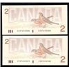 Image 2 : Lot of 2 - 1986 Canada $2 Bank of Canada Consecutive Serial Numbers