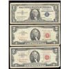 Image 1 : Lot of 3 - 1957 US $1 Silver Certificate & 1963 US $2 Red Seal Notes