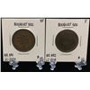 Image 1 : Lot of 2-Montreal Pre-Confederation Token Bouquet Sou F,VF (Die Breaks)