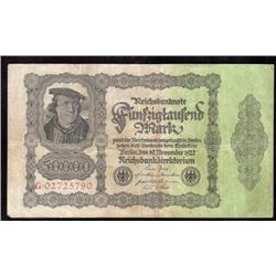 1922 Germany 50000 Reichsbanknote