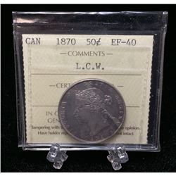 1870 50-Cents Canada ICCS EF40 L.C.W.