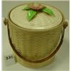 Image 1 : Basket COOKIE JAR with Flower Lid