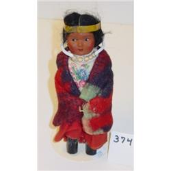 Vintage NATIVE AMERICAN Doll - 6-1/2" 
