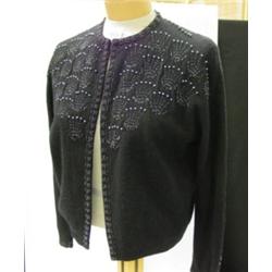 Vintage BEADED SWEATER - Black