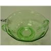 Image 1 : Handled GREEN DEPRESSION Glass Bowl