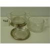 Image 2 : STERLING & Glass Stacked SUGAR & CREAMER