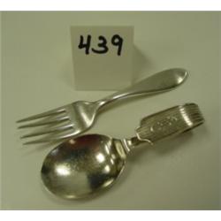 STERLING Baby Spoon & STERLING Fork