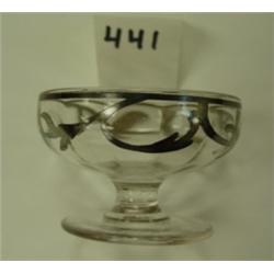 ART NOUVEAU Silver Overlay Master Salt