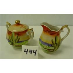 ARIZONA Souvenir H.P. Sugar & Creamer
