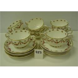 G Jones CRESCENT CHINA Coup Soup/Saucers