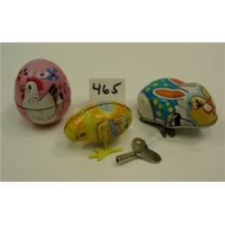 Wind-Up TIN LITHO Toys - Rabbit/Chicken