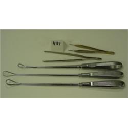 Lot of 5 Chrome MEDICAL INSTRUMENTS